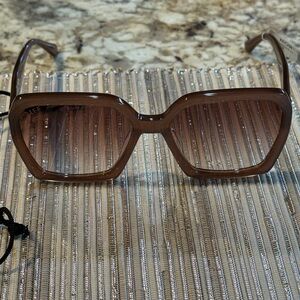 NEW DIFF Sloane 54mm Oversized Square Sunglasses In Macchiato Brown Gradient